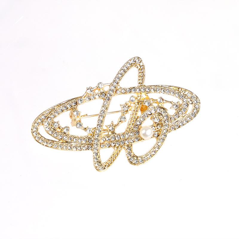 Saturn Pearl Brooch Female Corsage Design Sense Light Luxury Niche High-end Exquisite Fashion Pin Clothes Do Not Buckle Accessories