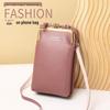 Damen Umhängetasche für Handy mit vertikalem Reißverschluss - Japanischer & Koreanischer Stil, Einfarbig, Multifunktionale Schultergeldbörse