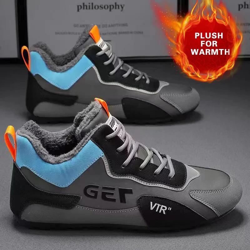 

2024 Новые мужские повседневные мокасины из мягкой кожи Качественные зимние теплые классические туфли в горошек Мужские низкие туфли на плоской подошве 39