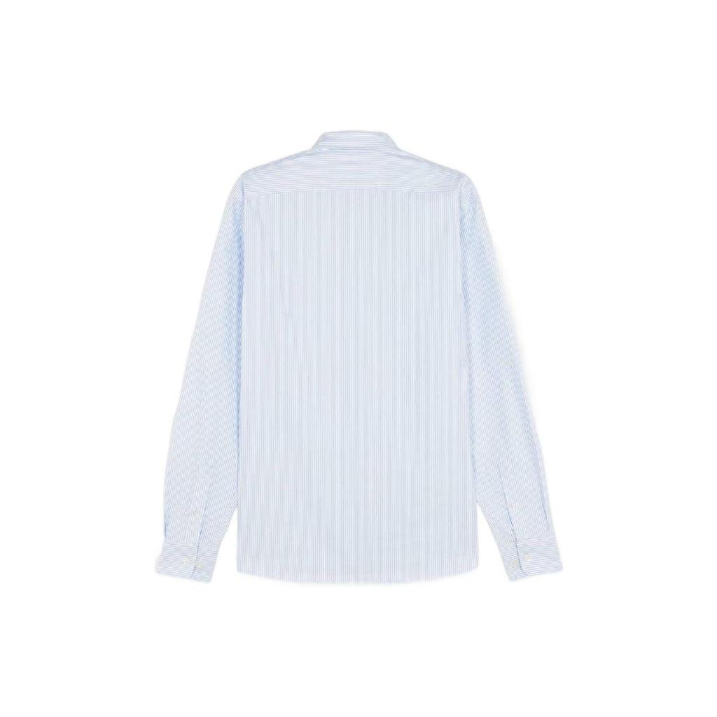 Maison Kitsune Ss22 Striped Single-Breasted Long Sleeve Shirt Men Shirts Blue IM00402WC2023-S411