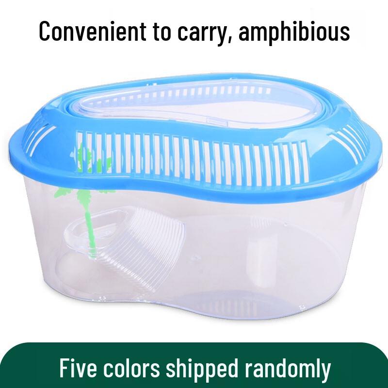 Portable Plastic Turtle Terrarium with Basking Platform