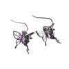 Gothic Personality Silver-color Snake-wrapped Color Drip Oil Butterfly Dangle Earrings for Women Punk Y2k Jewelry Accessory Gift