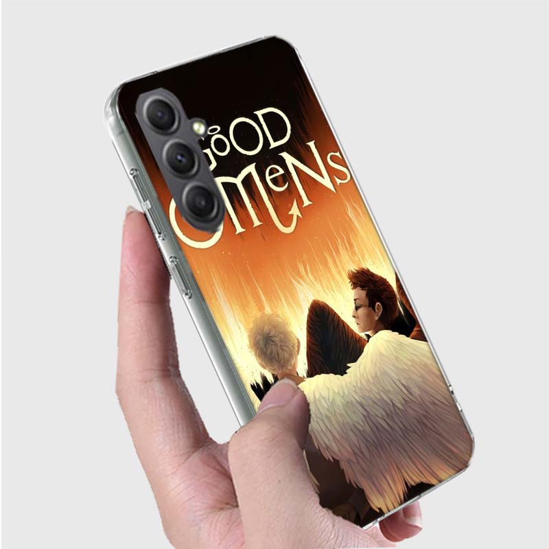 Kryt na telefon Good Omens TV pro Samsung A15 A25 A35 A55 A12 A22 A32 A52S A13 A23 A33 A53 A14 A24 A34 A54 Galaxy A8 A6 A7 A72 A42 A9