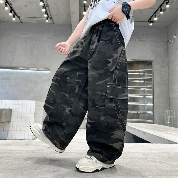 Boys Trendy Sleeveless Vest & Camouflage Pants Set - Cool Summer Street Dance Outfit 140 cm