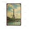 Paris Roma City Metal Sign Vintage Metal Plaque Travel Plates Decor For Bar Home Wall Decor Tin Sign Landscape Poster