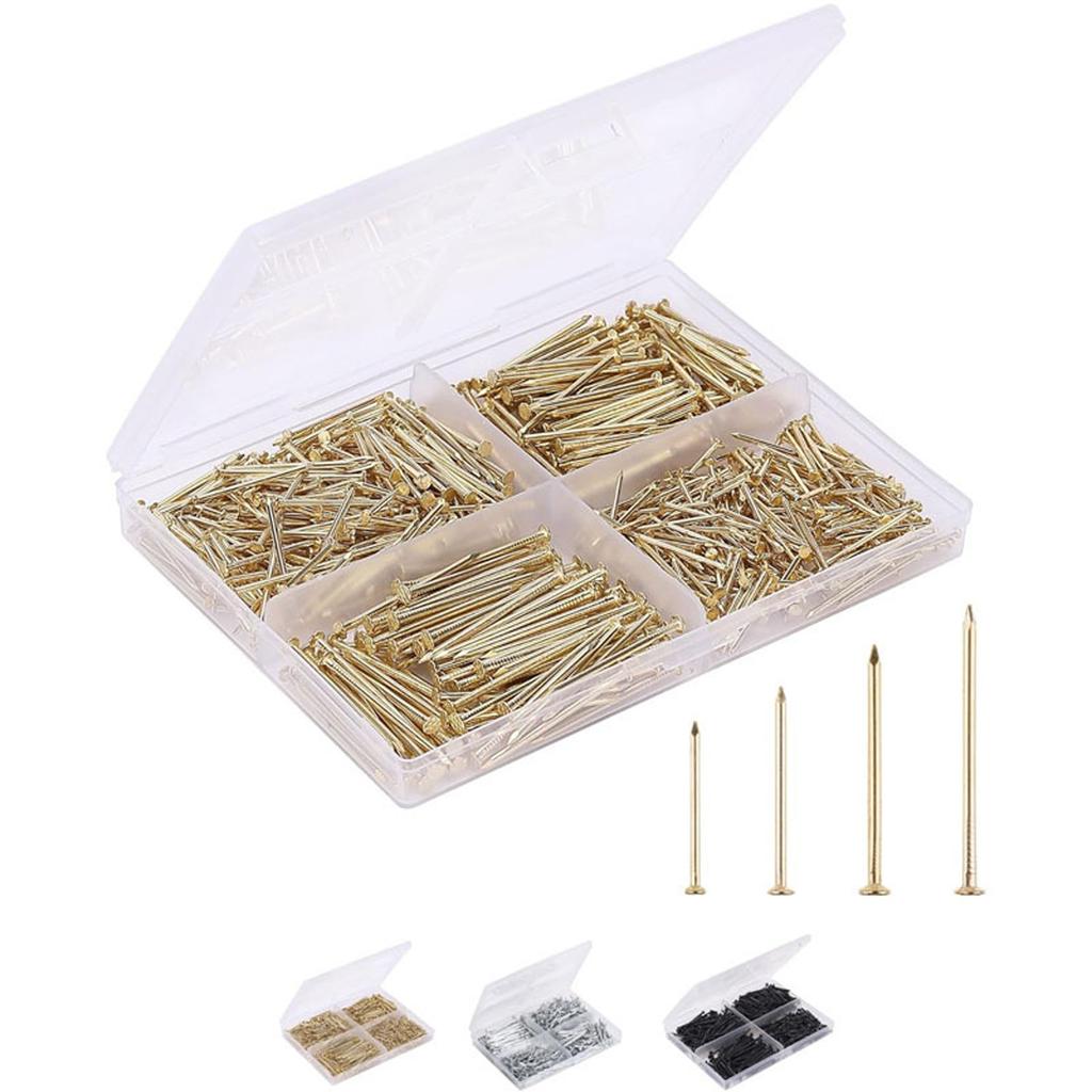 Photo frame hanging nails metal nails 400 boxes of 5 specifications hanging decorative wood wall nails.