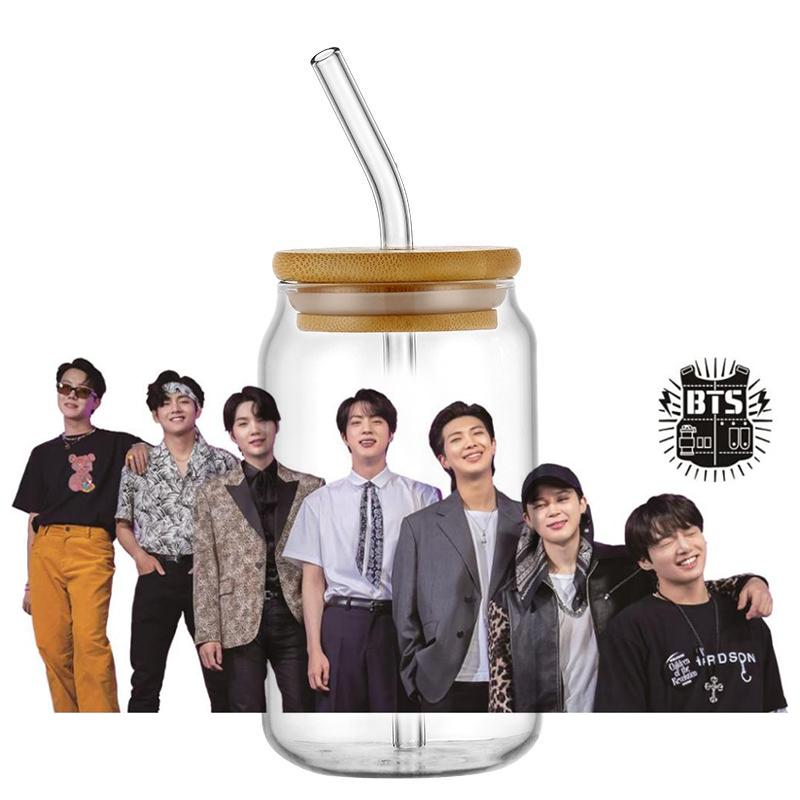Popular Korean Oppa Groups Easy Peel Waterproof Party Diy Decals 3D Transfers Uvdtf Tumbler Stickers 16Oz Uv Dtf Cup Wraps
