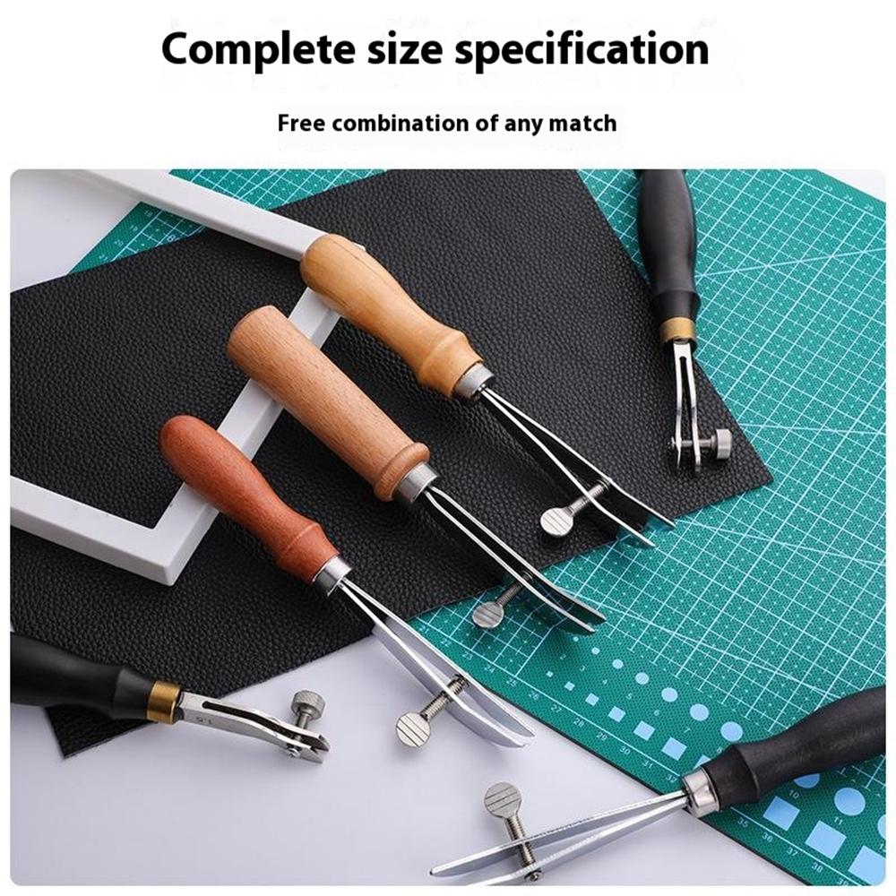 Adjustable Sandalwood Handle Leather Edge Liner Tool Leather Edge Pressing Marking Tool