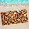 Asciugamano da Spiaggia Floreale Retrò, Stampa Vintage Arancio Bianco 2D Piatto Asciugatura Rapida Assorbente Microfibra Vacanza Estiva Moda