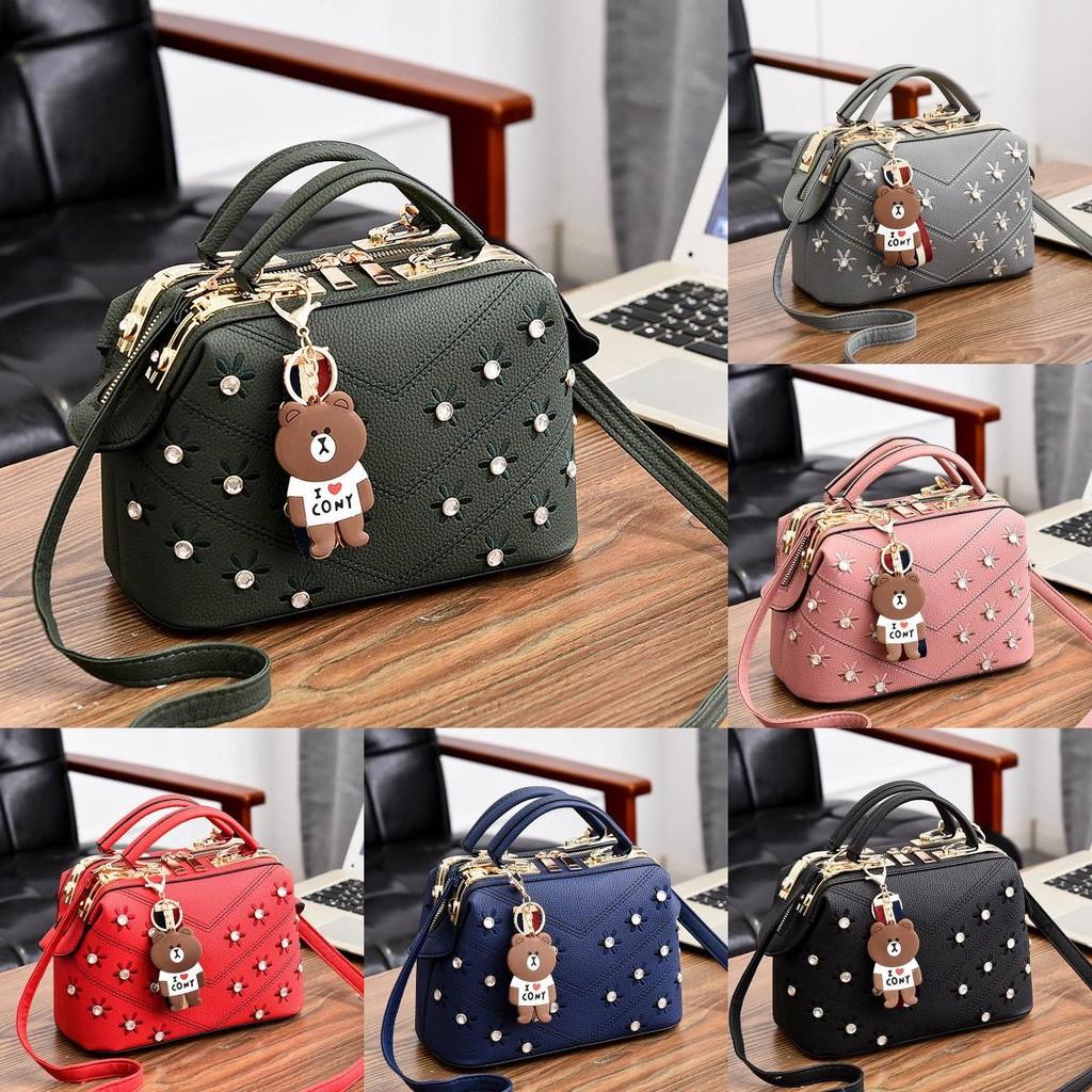 Vintage Flower Embroidery Trendy Pu Crossbody Purse Hidden Pocket Bags Sequin