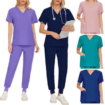 2025 Summer Medical Clothing Hospital Short Sleeved Beauty Uniform Jogging Doctor Working Uniform Medical Surgical Multicolor Unisex Uniform