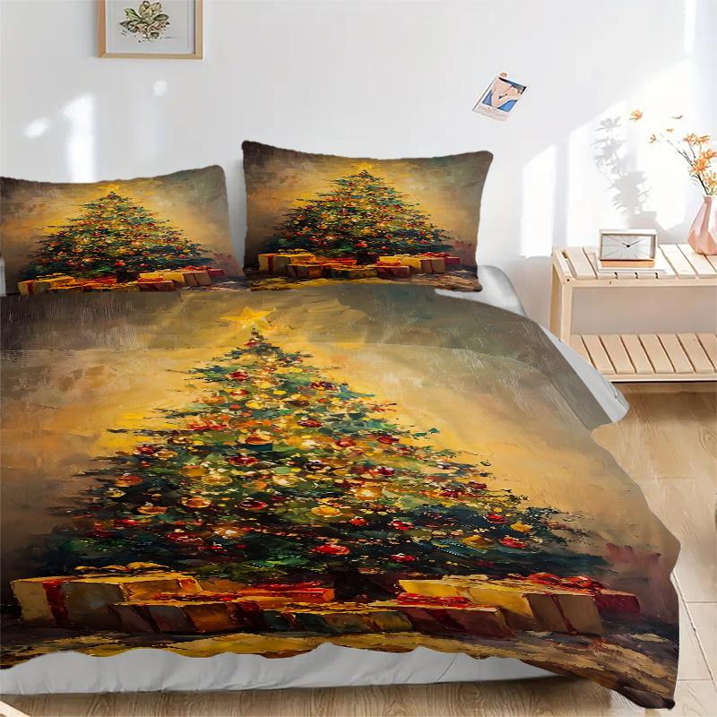 

3 шт. Рождественская елка с подарками, Декор для дома, Комплект постельного белья для ежедневного использования, Подходит для спальни, Гостевой комнаты, Гостиной, Отеля 1250a 135x200cm