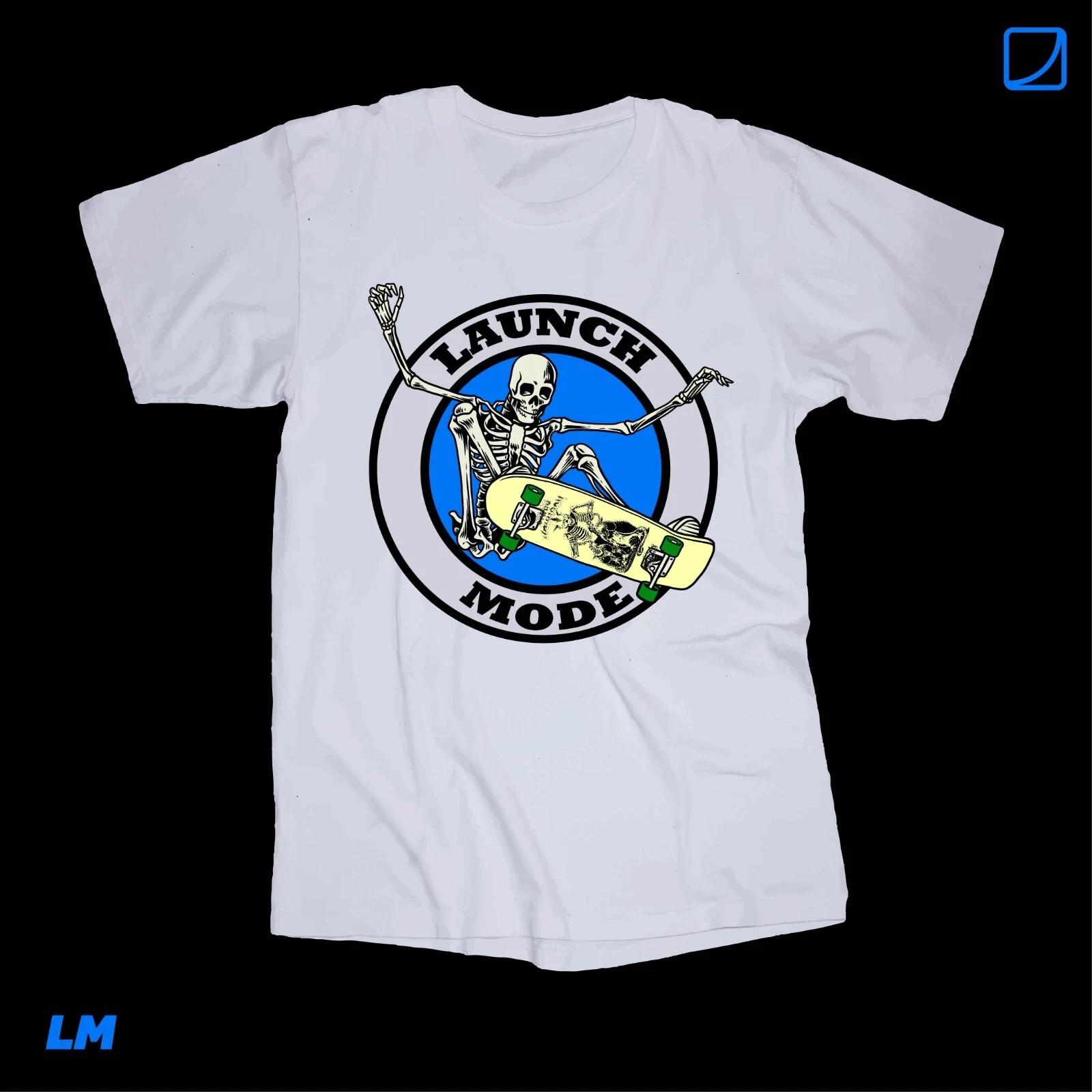 

Launch Mode Skeleton Air White T-shirt Skateboarding Vans Ride Santa Cruz L