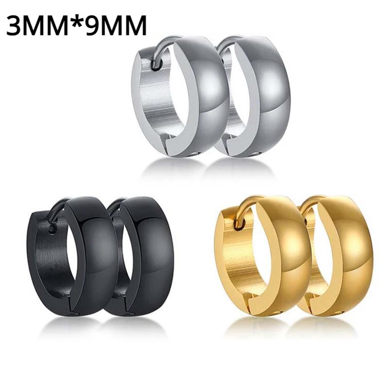 1 Paar Punk Edelstahl Runde Kreis Creolen Ohrringe Für Männer Frauen Nicht Verblassende Ohrringe Hip Hop Männlicher Schmuck