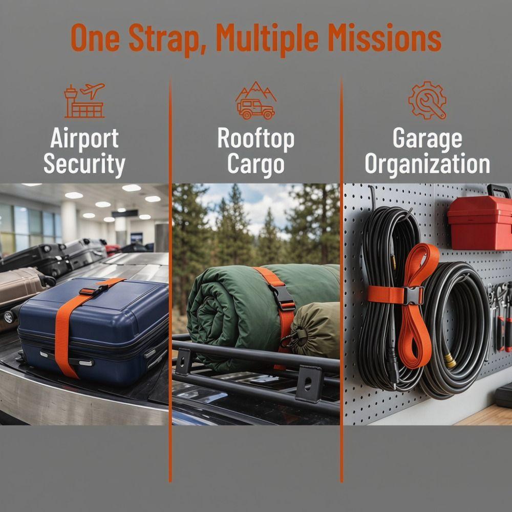 4 Pcs Portable Adjustable Packing Belt Polyester Baggage Secure Strap Travel Luggage Strap Packing