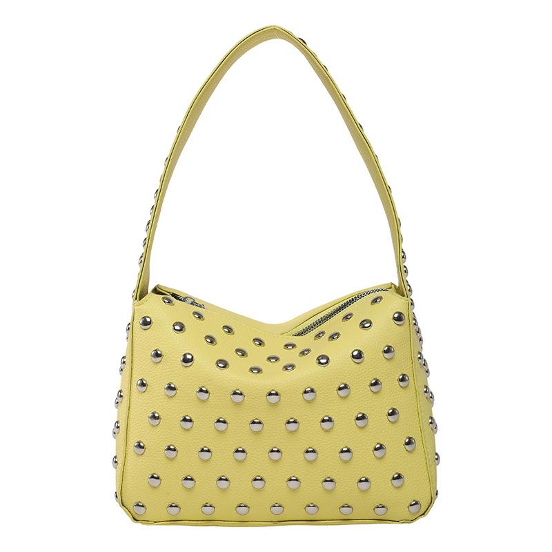 New Rivet Portable Shoulder Underarm Bag 2025 Trend Heavy Industry Premium Personality Locomotive Bag Handbag
