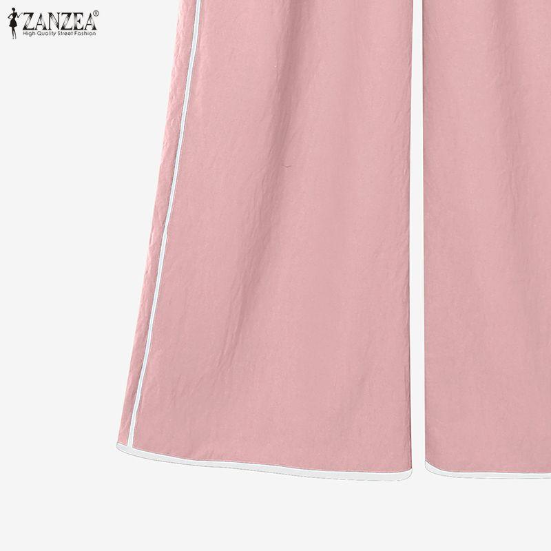 ZANZEA Completi da Donna Due Pezzi Casual: Top a Gilet Senza Maniche e Pantaloni Lunghi