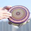 IRIN Pandereta de 8 Pulgadas Campanilla de Mano Tambor de Mano Pandereta de Madera Colorida Para Bailes Conciertos Instrumento de Percusión para Juego de Niños