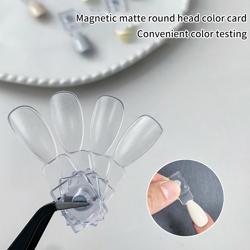 120pcs Magnetic Nail Absorbing Nail Plate Color Test Display Board for Nail Art Practice Swatch Organizer for Salon and DIY Manicure