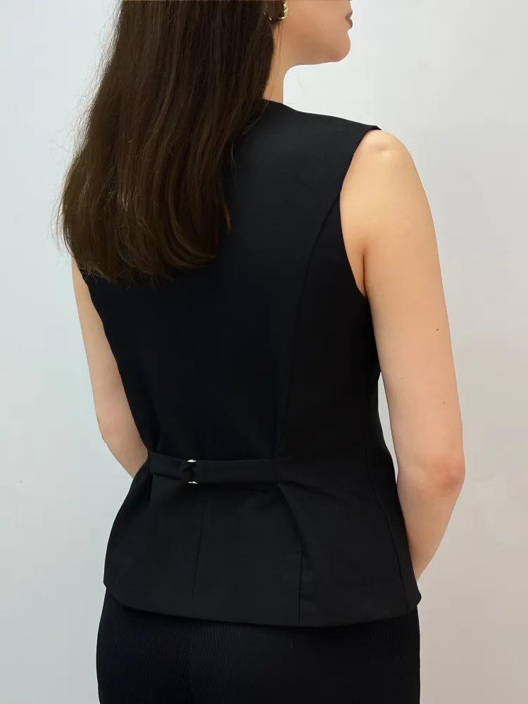 European-American 2025 Summer Women's V-Neck Sleeveless Cardigan Vest