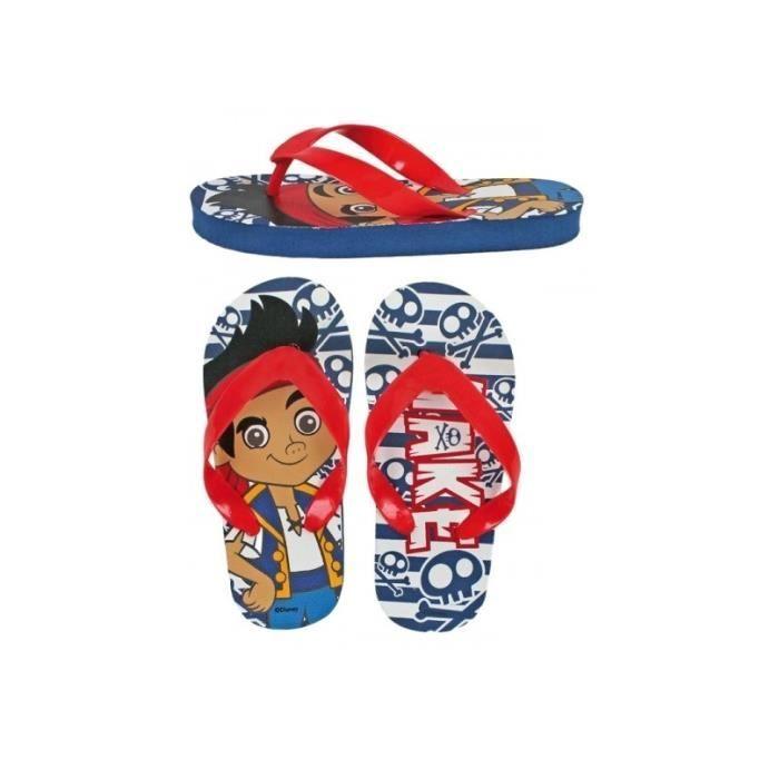 Tong Enfant - Jake Le Pirate - Bleu - Taille 24 - Mousse EVA - Confortable Et Léger