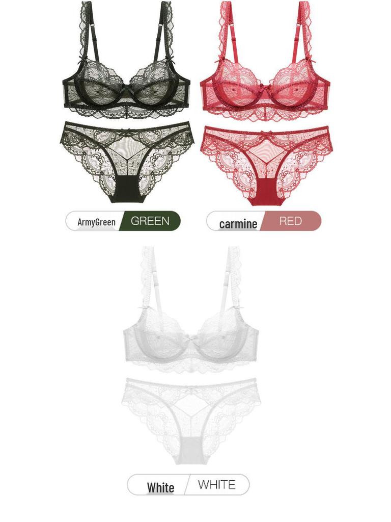 Women's Year of the Rat Red Lingerie Set: Bridal Push-up Bra & Panty, Side Support, Anti-Sagging, Sexy Thin Design