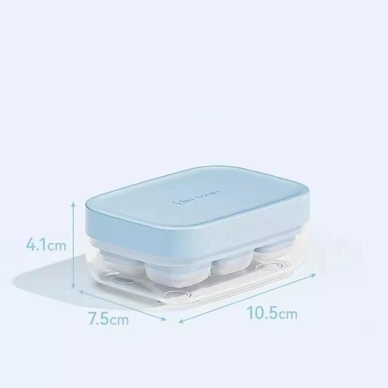

Portable 6Grid Ice Tray Mold Food Grade Silicone Easy Release Ice Cube Tray Press Type Diy Ice Maker Ice Cube Tray синій