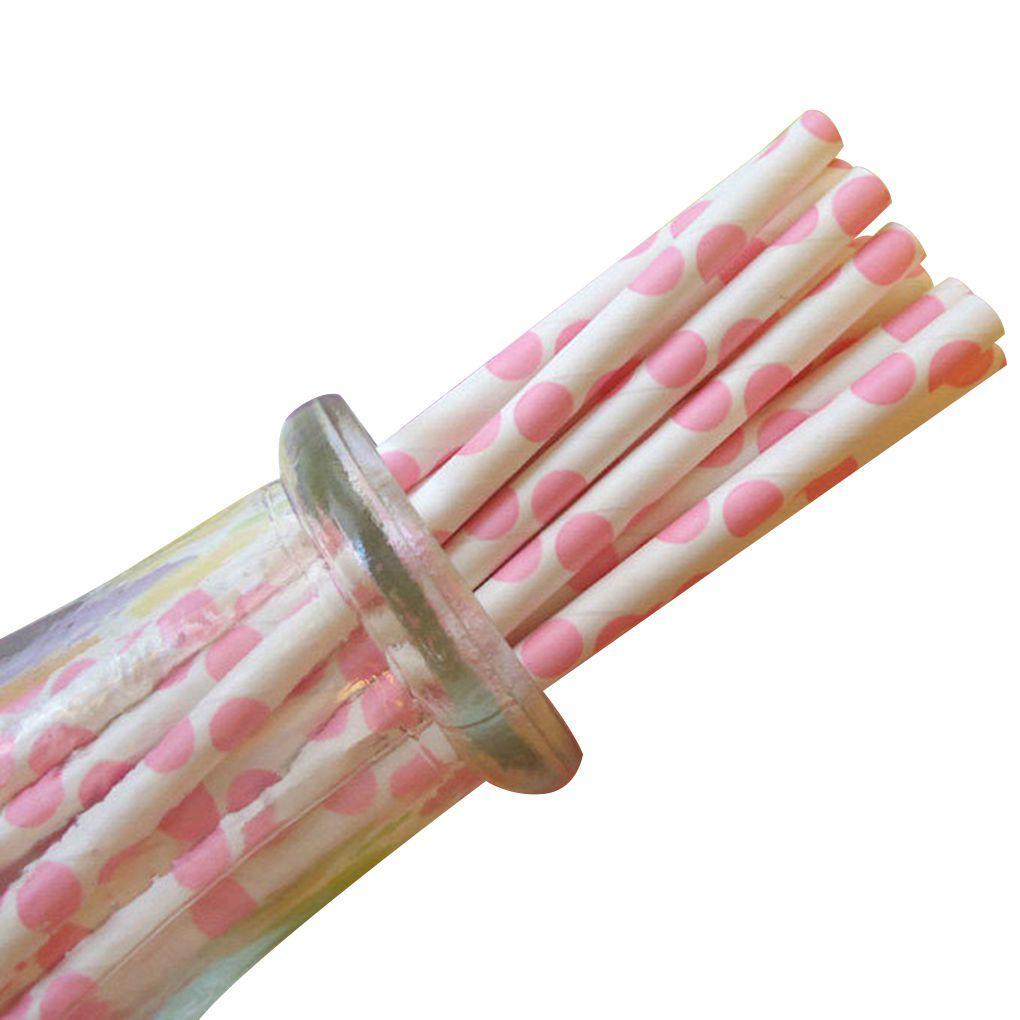 25pcs/pack One-time Stripe Paper Straws Disposable Multicolor Straws For Party 