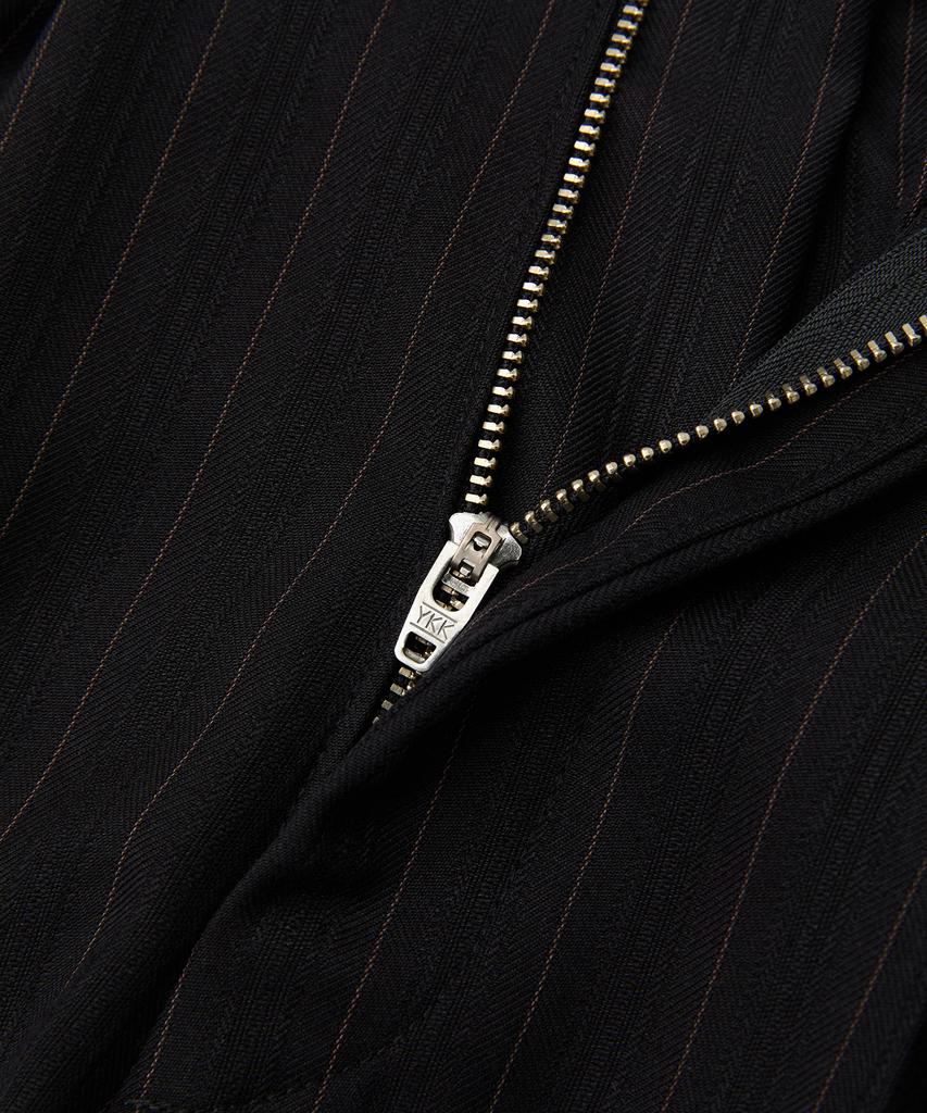 COFWI Melsa Double-Pleat Striped Wide Slacks Black