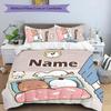 3pcs Yier BuBu Bear3 Cover Set - Personalized Name, HD Printed Bedding with 1 Cover and 2 Pillowcases - Perfect for Home Decor, Easy Care