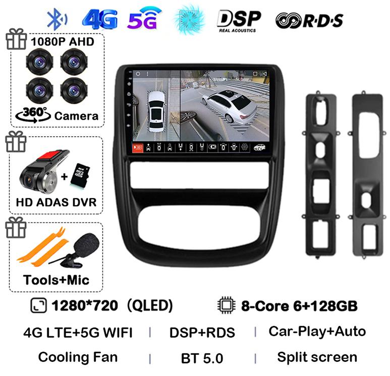 Android 14 Carplay Auto Car Radio For Renault Duster 1 2010 2011 2012 2013 2014 2015 Multimedia Video Player GPS 360 Camera 4G