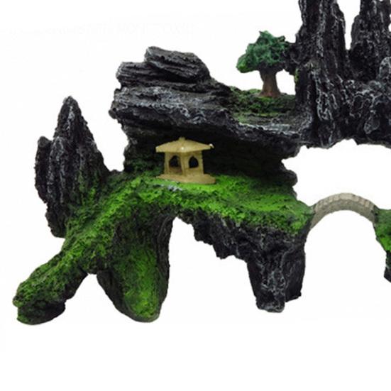 Fish Tank Rockery Safe Decorative Resin Tree Bridge Mountain Rock for Home
