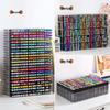 Large Acrylic Marker Storage Rack - Transparent, Oblique Design for Desktop Organization