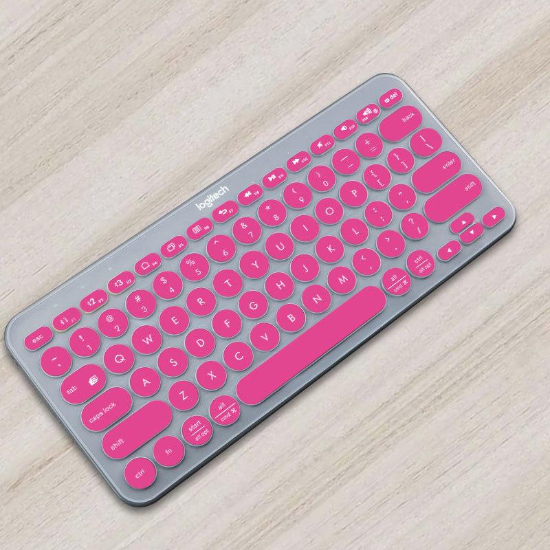 Vollschutz stumme Kieselsteintasten Silikon Schutzhülle Haut Hülle Folie Englisch Klar Schwarz Tastaturabdeckung für Logitech K380