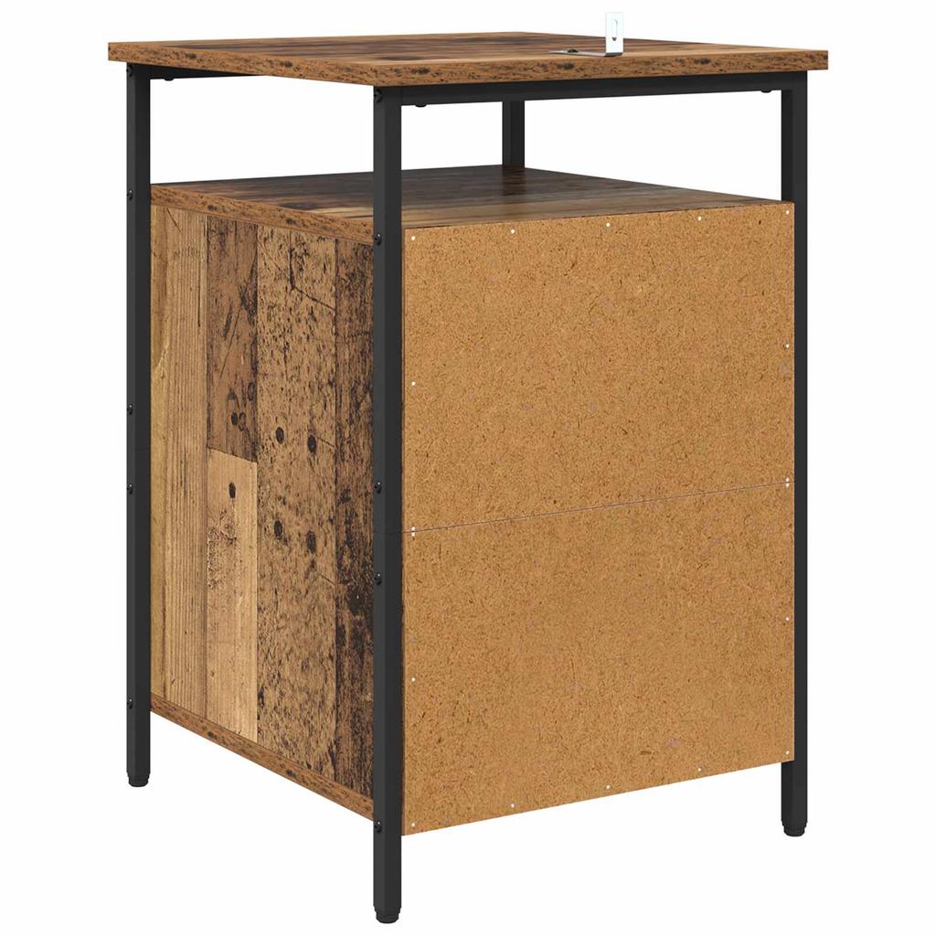 Nightstand Set of 2 Reclaimed Wood Look 40 x 42 x 60 cm Engineered Wood