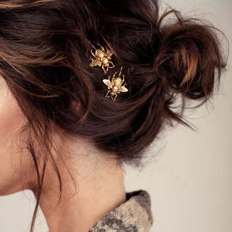 Kawaii Mini Bee Diamond Metal Hair Clip Hairband Comb Bobby Pin Barrette Hairpin Headdress Accessories Beauty Styling Tool