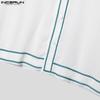 INCERUN Men Lapel Neck Sleeveless Buttons Up Stitching Semi-Sheer Casual Tank Tops