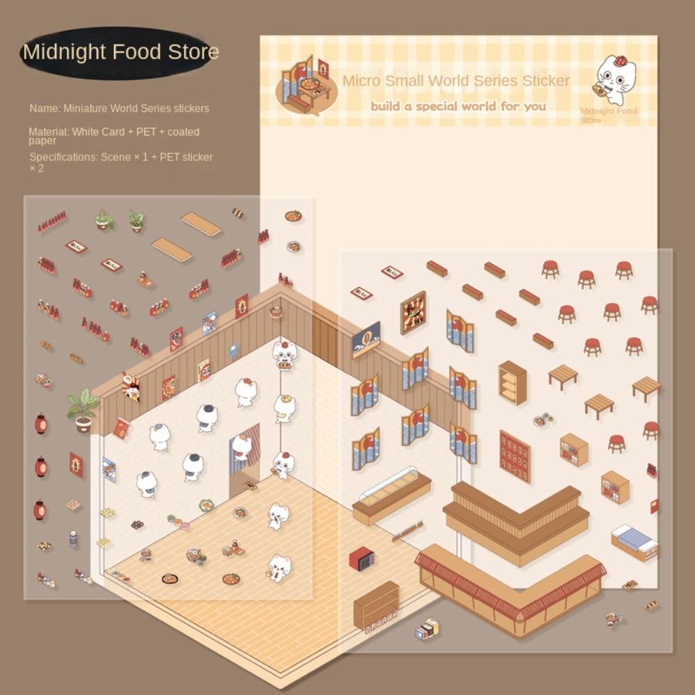 DIY Miniature Scene 3D Stickers Decorative Landscaping Stickers Kawaii Visual Stacking Sticker