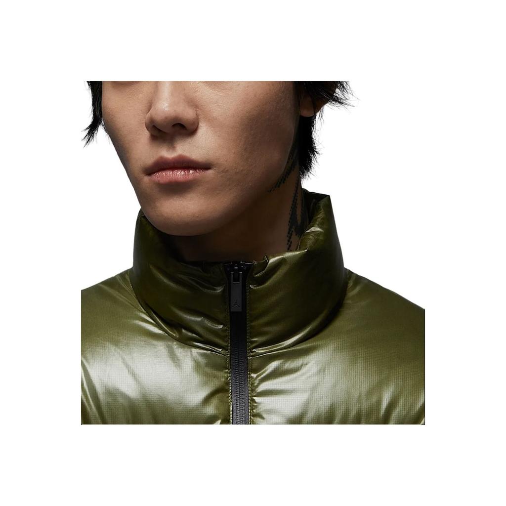 Jordan Logo Muster Lässig Bequem Locker Warm Stehkragen Daunenjacke Herrenjacken Olivgrün Schwarz FV7272222