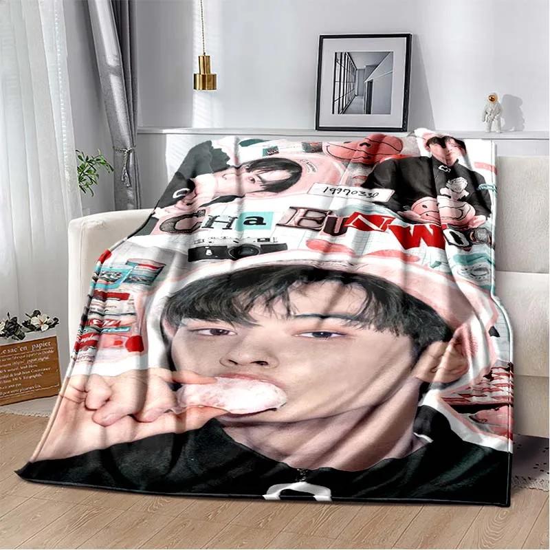 Populární korejský herec Cha EunWoo deka Star Art Flanel Měkká teplá deka pro ložnici Pikniková deka Dárek pro fanoušky