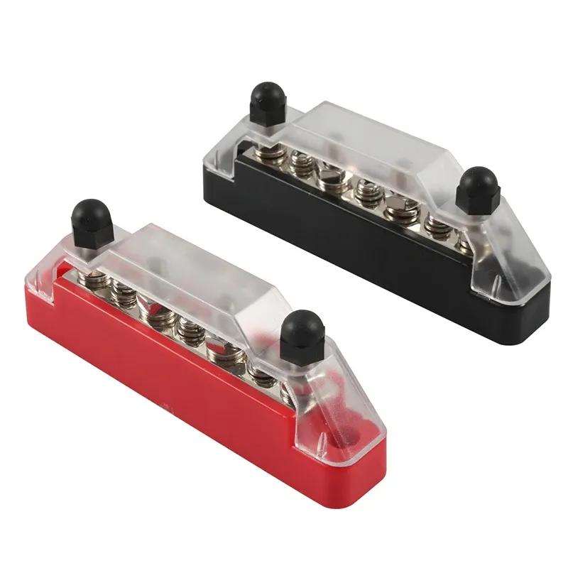 Positive Negative Battery Bus Bar Power 12V Distribution Block 4 X M6 Car Terminal Block Studs 3 X M4 Terminal Bus for RV Boat