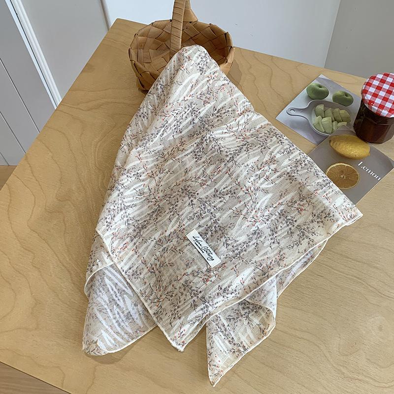 Ladies silk scarf square scarf high-end printing small scarf streamer decorative neck silk scarf waist fart curtain