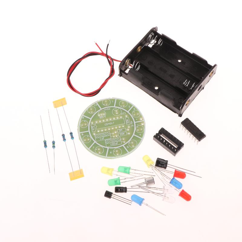 LED Light Kit CD4017 Colorful Voice Control Rotating Electronic Manufacturing DIY Kit Spare Parts Student Laboratory