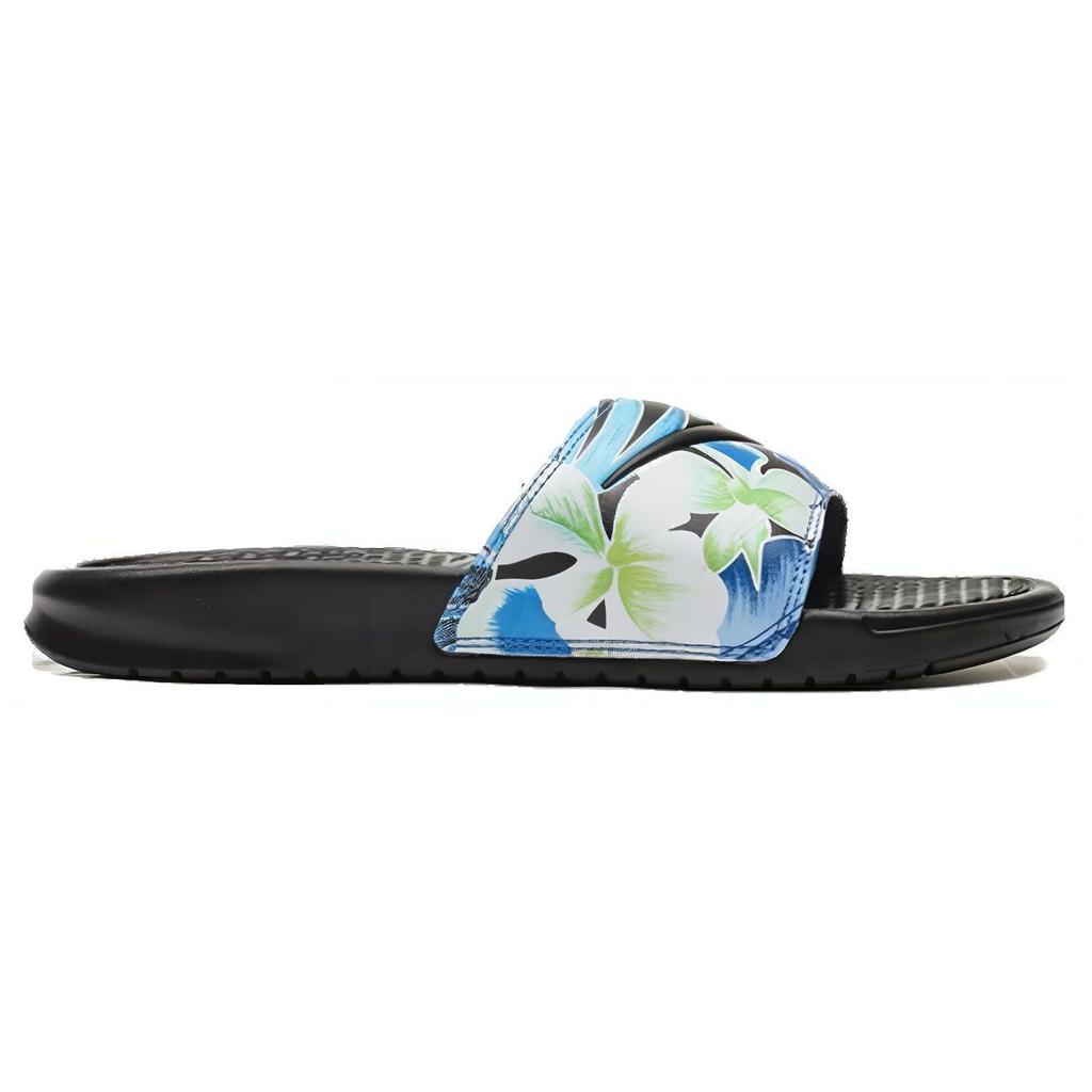 Nike Benassi Thick Sole Outdoor One-Piece Floral Trend Rubber Non-Slip Slide Sandals Women Footwear Black 618919-029