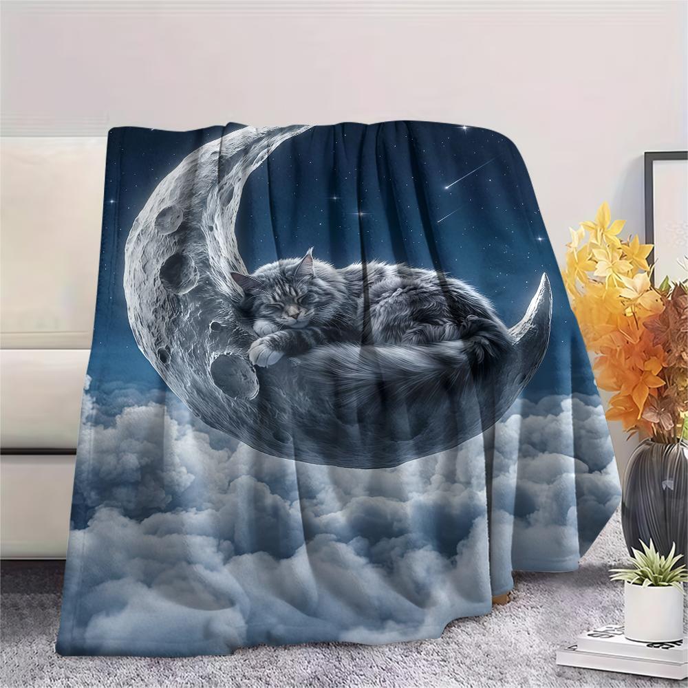 Sleeping clouds small animals Print Flannel Blanket,High quality Comfortable for All Seasons,Home Decor,Warmth and Comfort,Perfect for Christmas Gifts