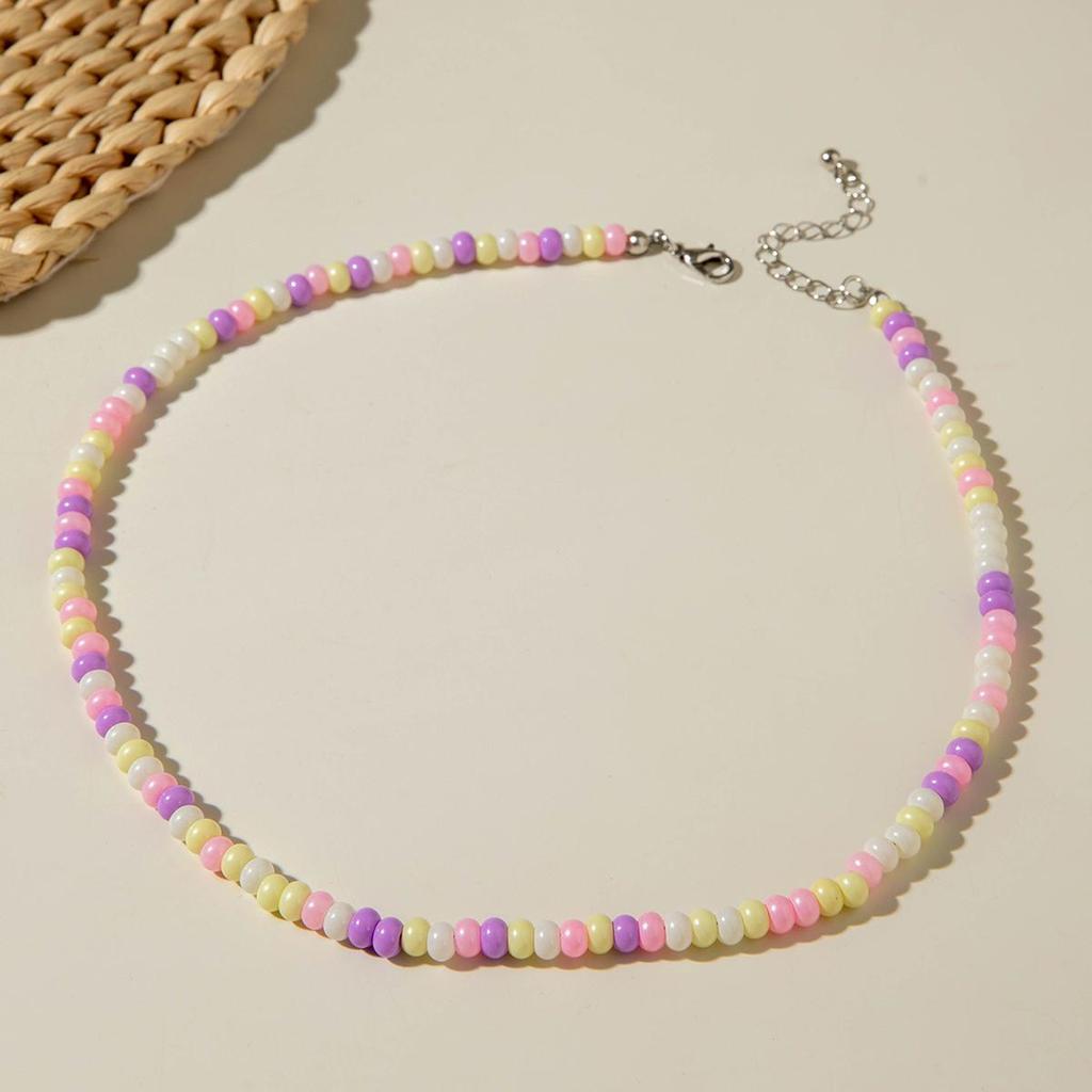 1PCS New Candy Colored Bead Necklace, Sweet and Cute for Women, Suitable for Daily Wear and Gatherings
