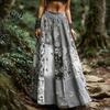 Long Skirt Maxi High Waisted 3D Floral Print Large Hem Lightweight Bohemia Style Summer Slimming Work Leisure Daily Wear Boho