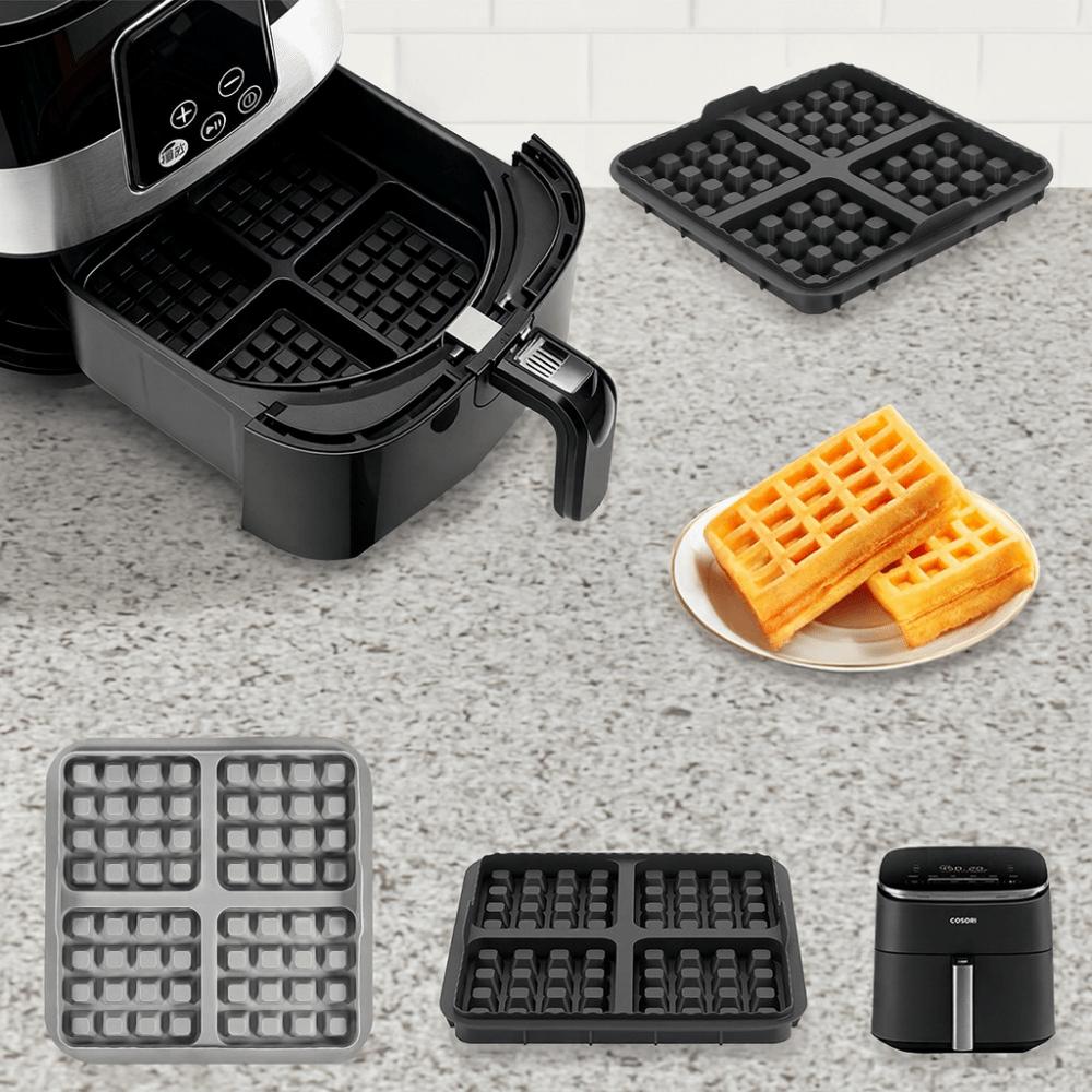 2 Piece Portable Silicone Air Fryer Waffle Mold Square/Rectangular Non-stick Baking Mold Heat-resistant Waffle Maker Pastry