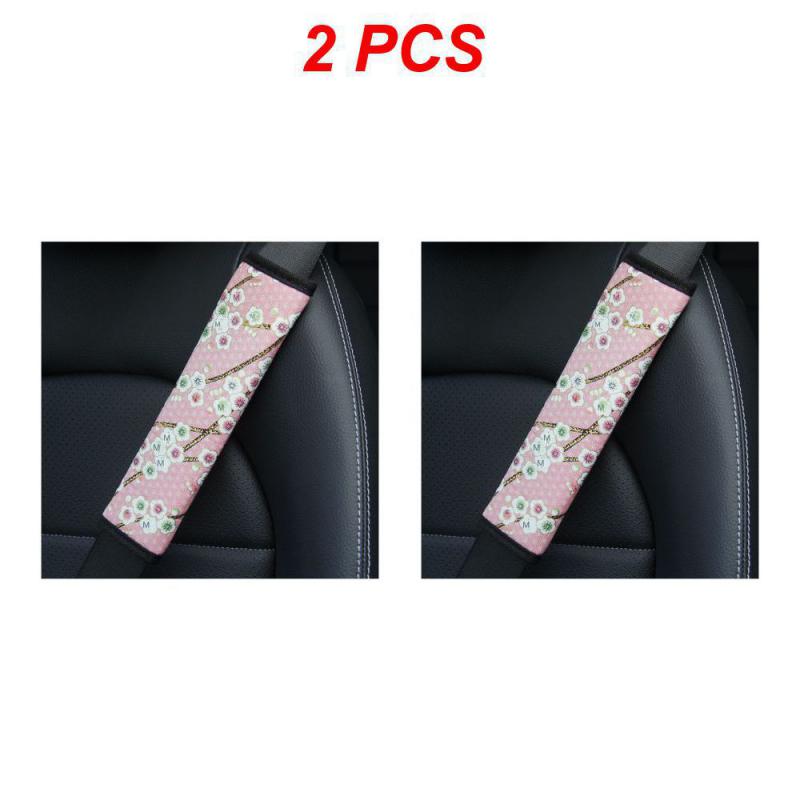 1/2PCS 6.5X23cm Car Truck Universal Safety Belt Covers Car Seat Shoulder Strap Pad Cushion Protection Flower Padding Auto