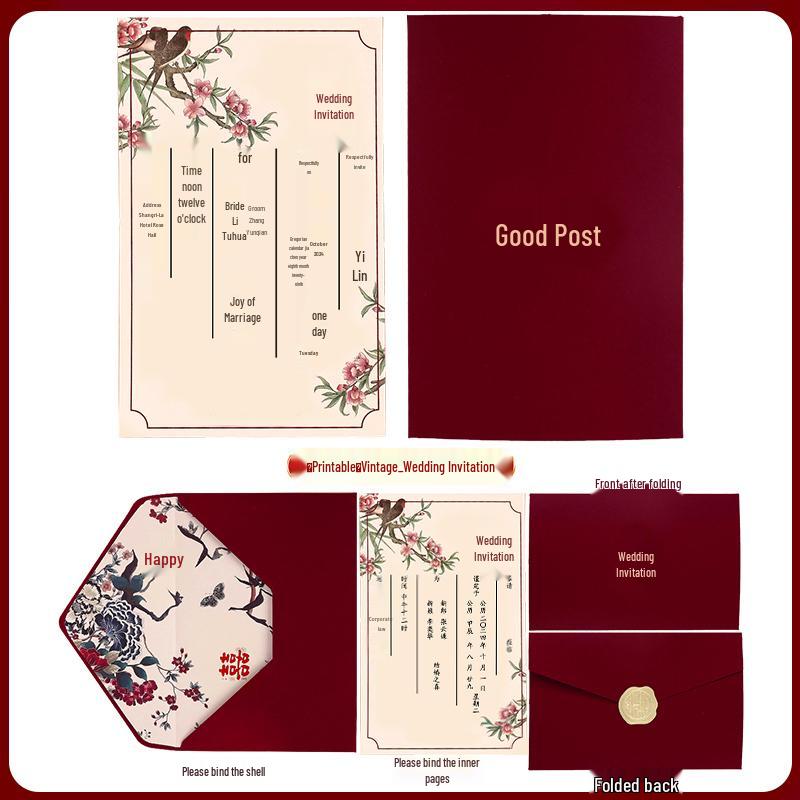 Custom High-End Wedding Banquet Invitation Card